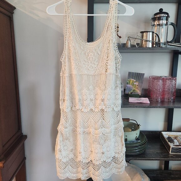 American Eagle Outfitters Dresses & Skirts - Gorgeous Layered Lace Dress with Lining Slip Beige American Eagle